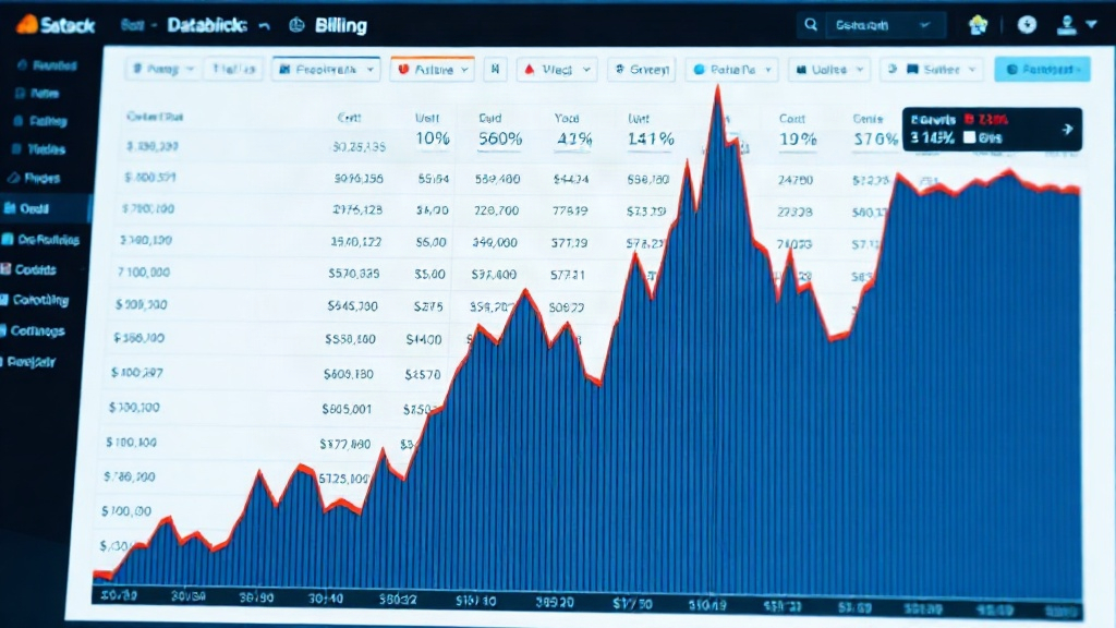 Databricks billing dashboard showing a sharp, vertical cost spike