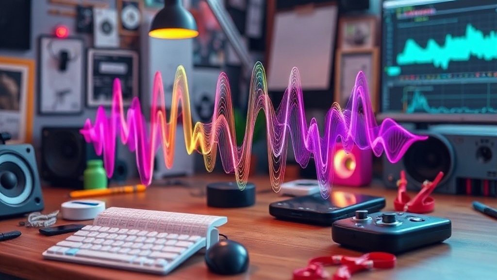 A visual representation of a neural network generating musical waveforms.