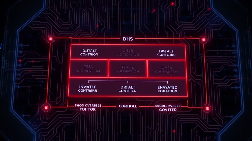 Diagram illustrating a tiered AI oversight system with DHS control points