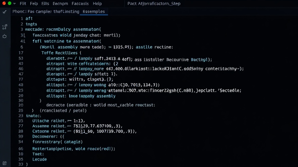 Example of assembly code instructions being converted into binary machine code by the assembler.
