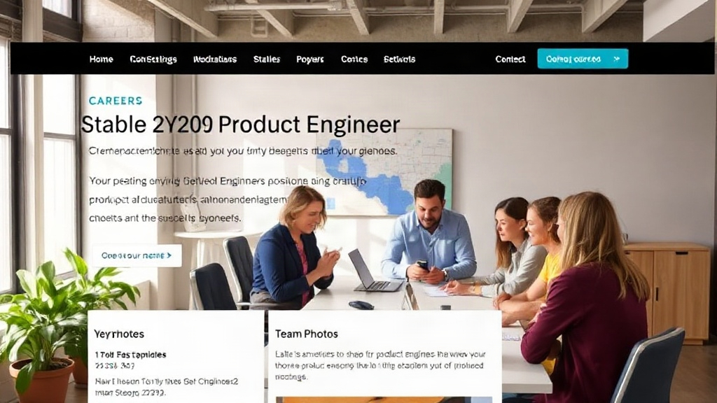 Stable's careers page displaying open product engineer positions and team photos.