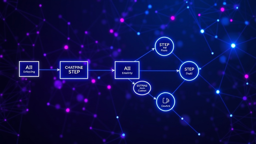 Diagram illustrating the potential flow of an AI-assisted multi-step enterprise workflow