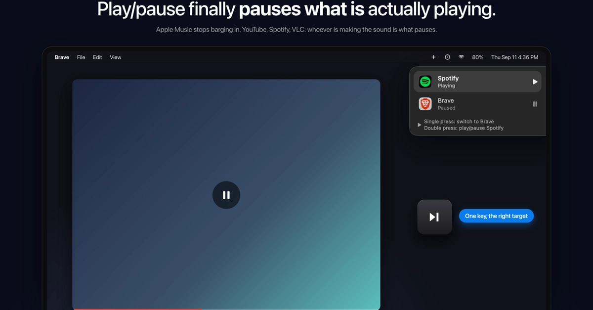 macOS Play/Pause Key Bug Fixed by Custom Menu Bar App