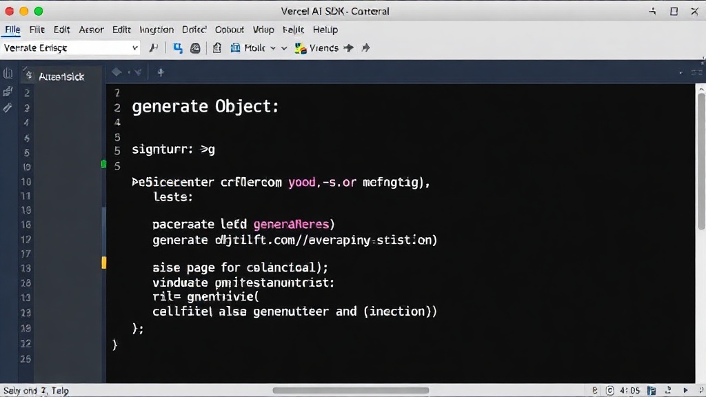 Vercel AI SDK `generateObject` function signature and parameters