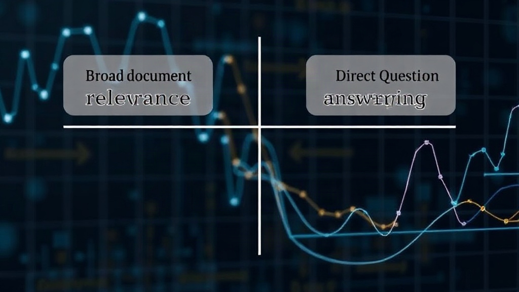 Diagram illustrating the difference between broad document relevance and direct question answering