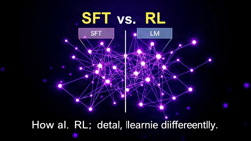 Diagram illustrating the distinct data flows and parameter updates for SFT and RL in LLMs