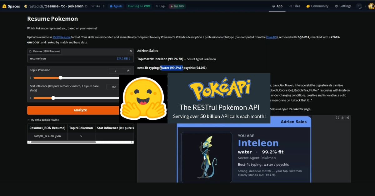 Personalized Pokemon Finder Uses Resume Embeddings and PokéAPI