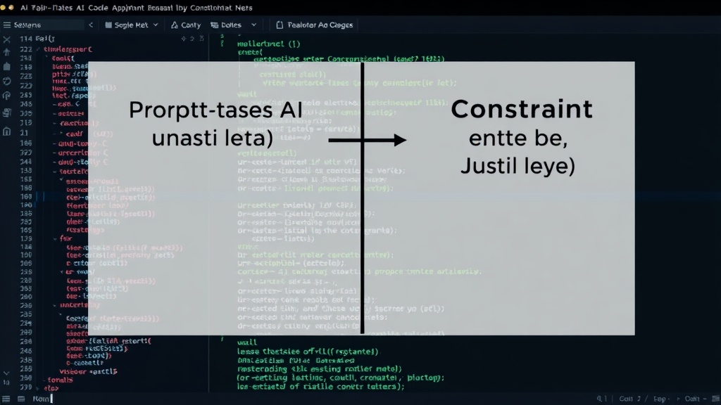 Diagram illustrating the difference between prompt-based AI coding and constraint-based AI coding