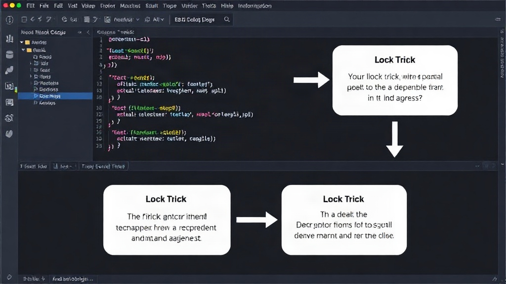 Diagram illustrating the 'Lock Trick' process for dependency management