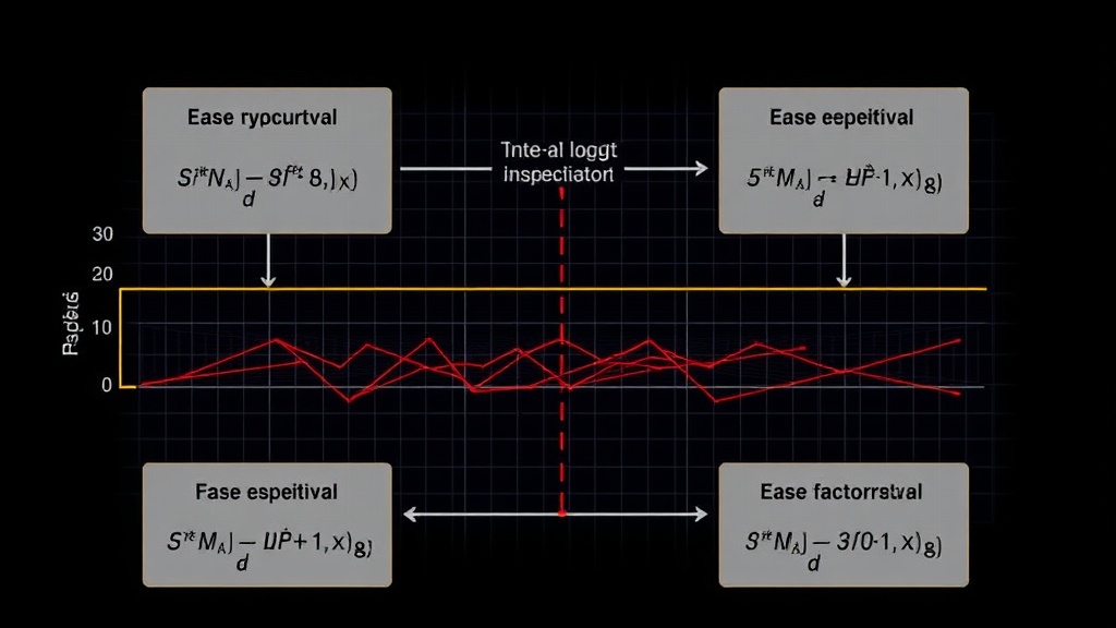 Diagram illustrating the core logic of the SM-2 algorithm's interval and ease factor adjustments.