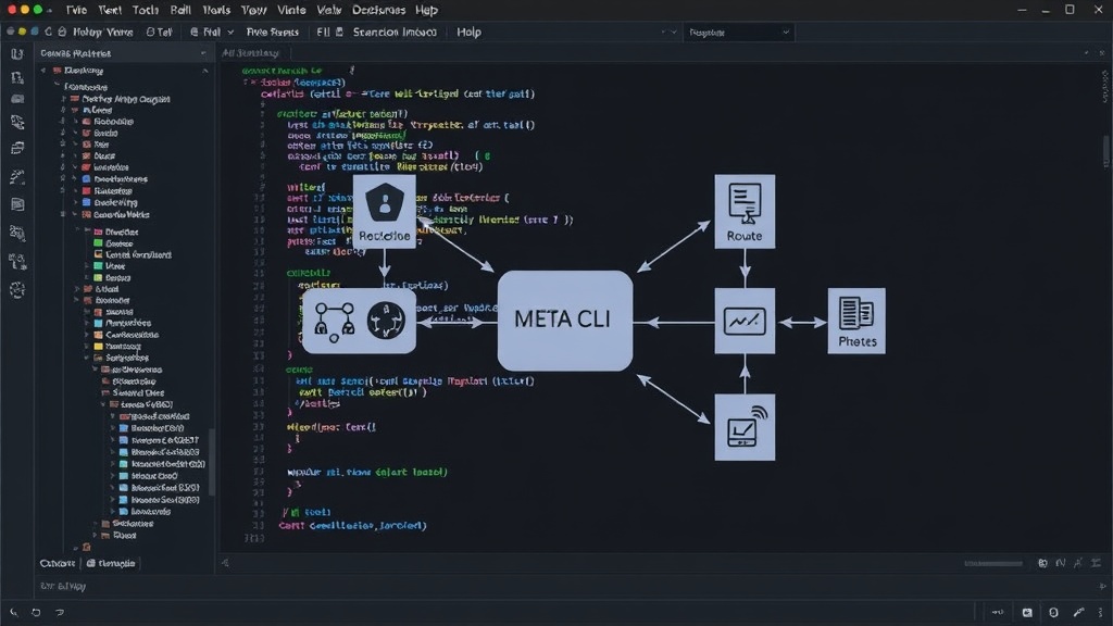 A diagram illustrating the meta-CLI routing requests to individual AI tools.