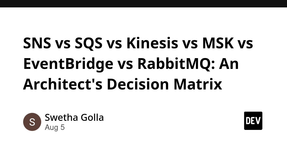 AWS Messaging Showdown: Kinesis, MSK, EventBridge, SQS, SNS, RabbitMQ