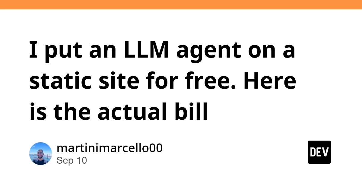 LLM Agent on Static Site: The Unexpected Free Tier Cost