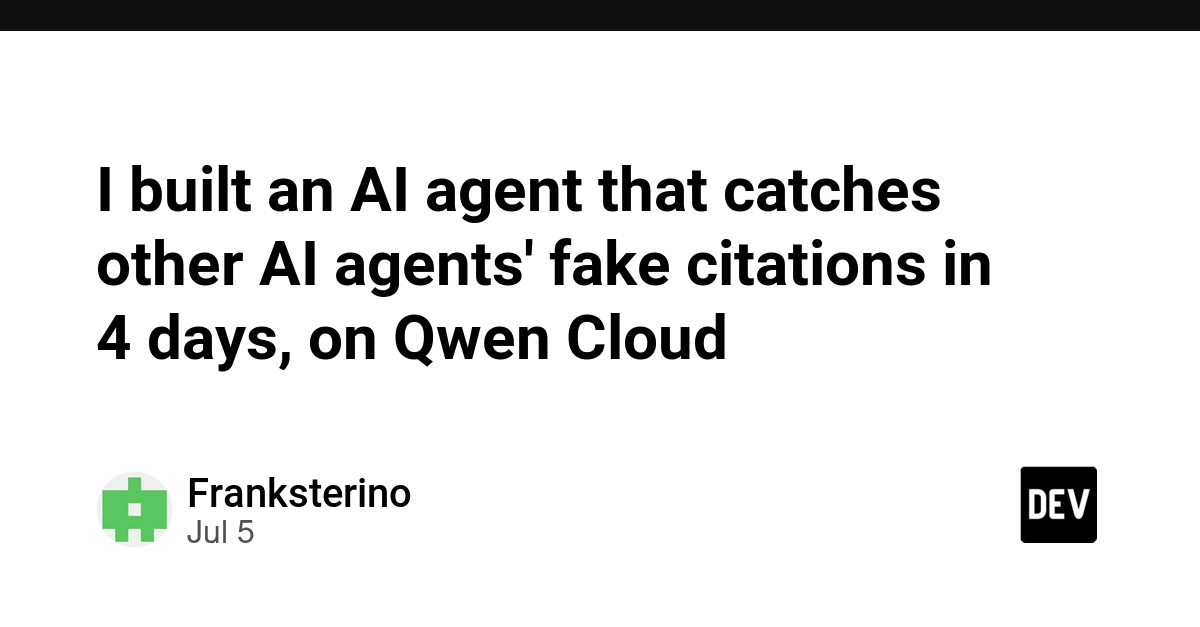 AI Agent Developed to Detect Fake Citations in 4 Days on Qwen Cloud