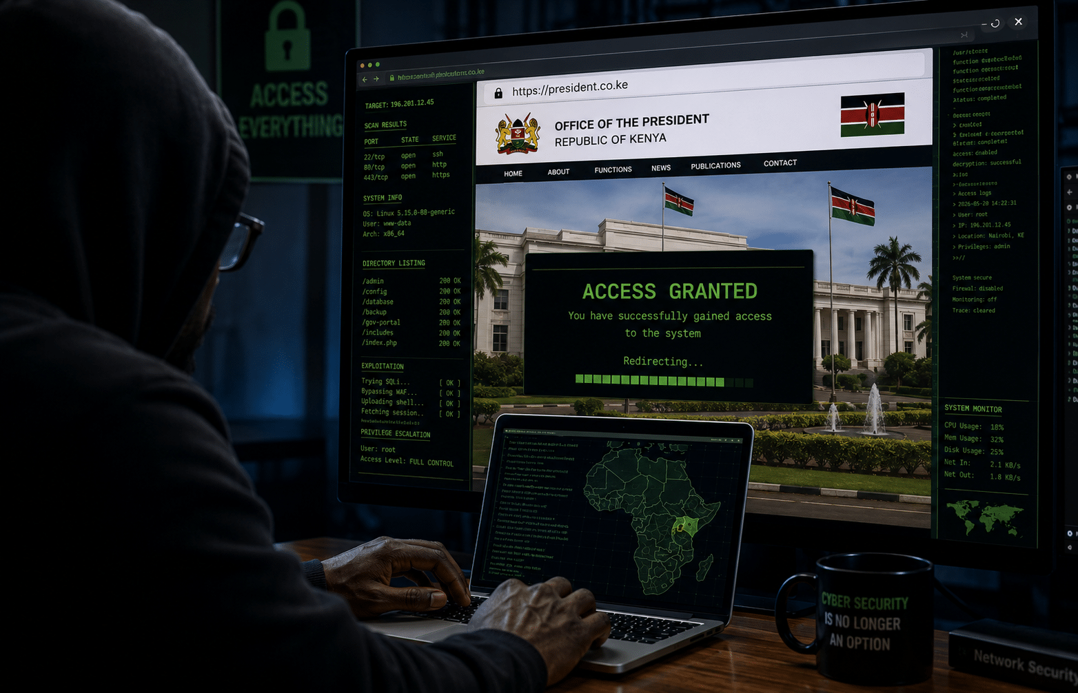 Hackers Target Kenyan President's Website, Demand 5 BTC Ransom