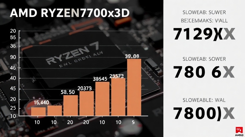 Comparison chart showing gaming benchmarks for Ryzen 7 7700X3D vs. 7800X3D.