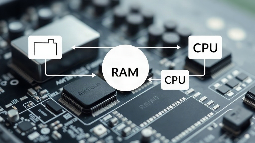 Diagram illustrating the flow of data from storage to RAM to CPU
