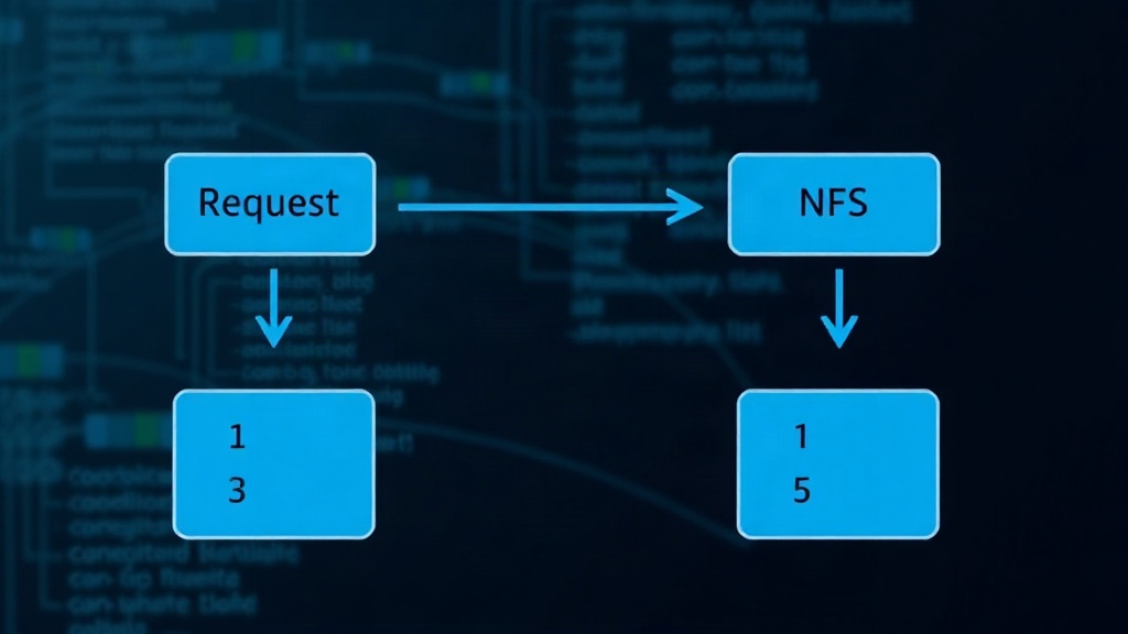 Diagram illustrating a request flow hitting a cache before accessing NFS