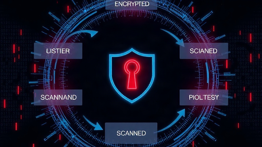 Diagram illustrating the continuous vulnerability scanning cycle for law enforcement IT systems