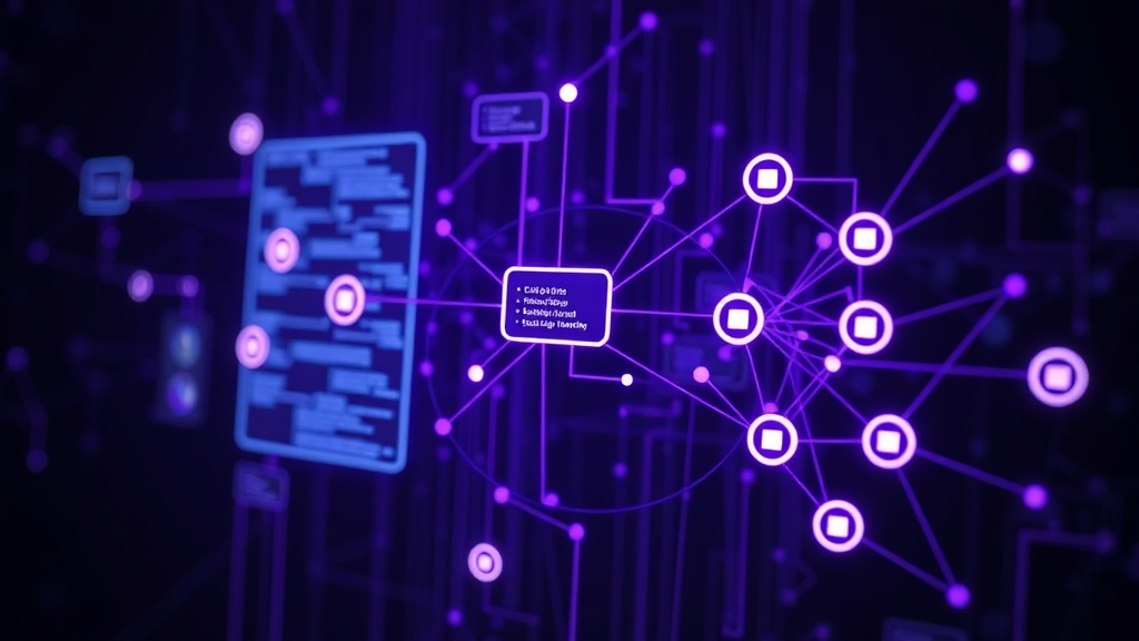 Conceptual diagram illustrating the flow of data through a complex software system.