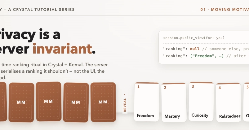 Crystal, Kemal Power Real-Time App Where Privacy Is Server-Enforced
