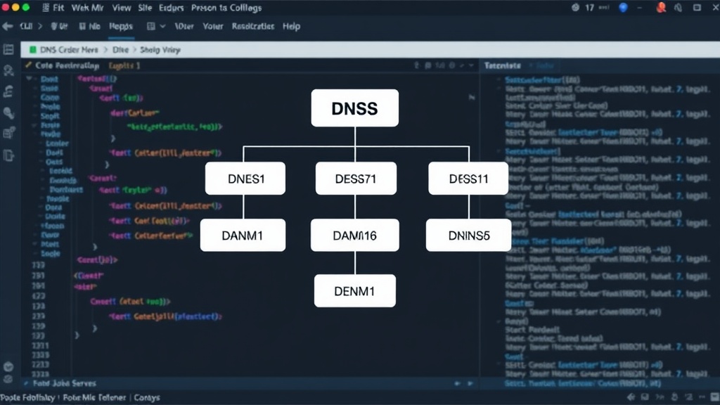 Diagram illustrating the hierarchical structure of DNS servers.