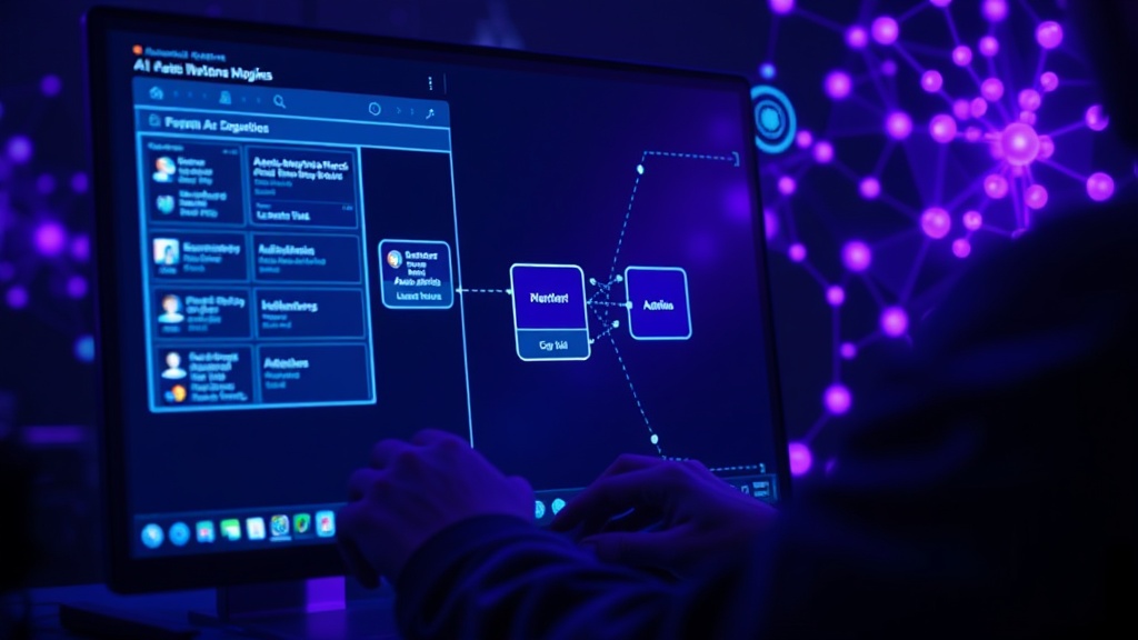 A user configuring complex automation rules between multiple SaaS applications on a screen.