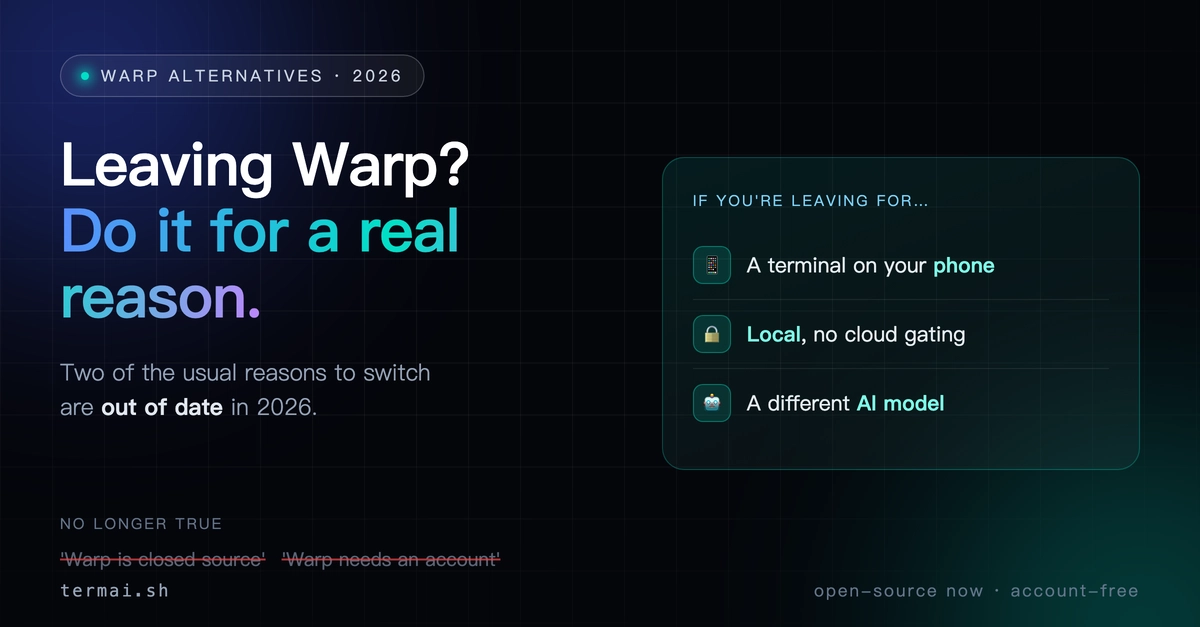 Warp Terminal Alternatives Emerge as Key Features Become Standard