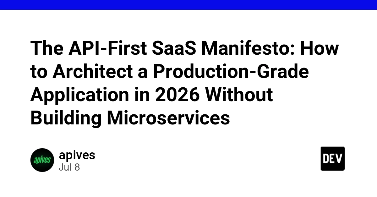 API-First SaaS: Build Production Apps in 2026 Without Microservices
