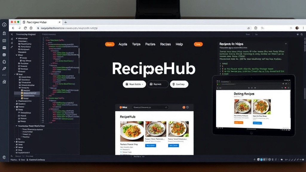 RecipeHub homepage showcasing responsive design and recipe cards