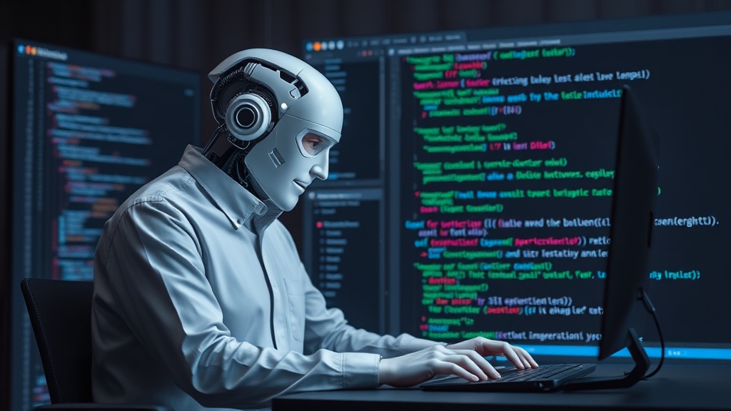 Visual representation of AI assisting a software engineer with code generation