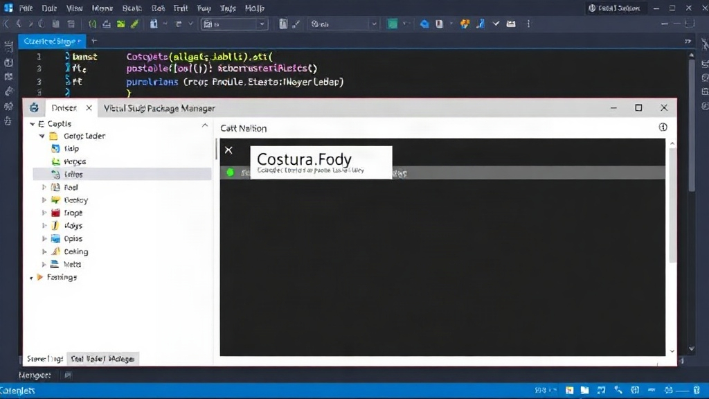 Visual Studio NuGet Package Manager showing Costura.Fody installation