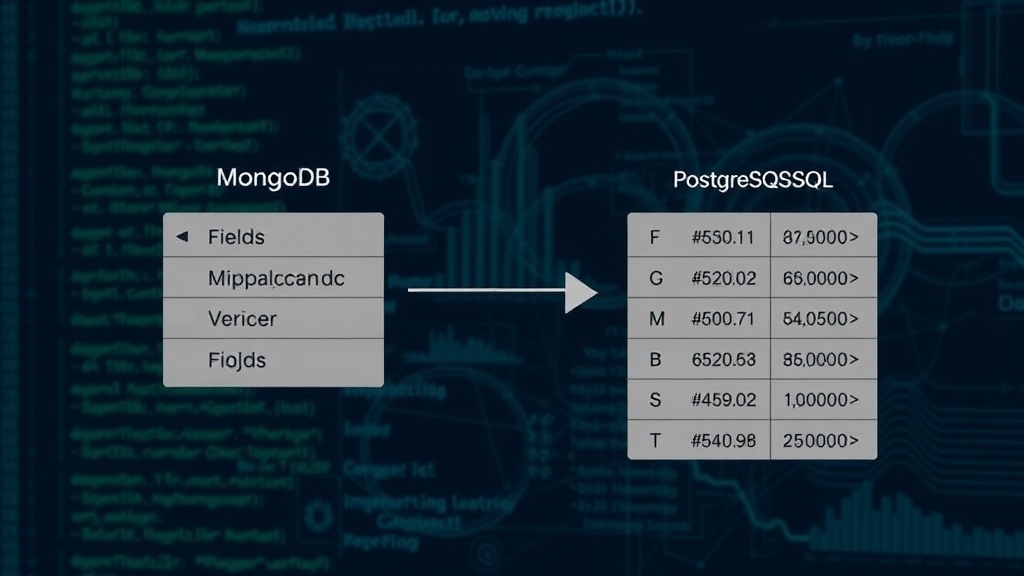Visual representation of mapping MongoDB fields to PostgreSQL columns