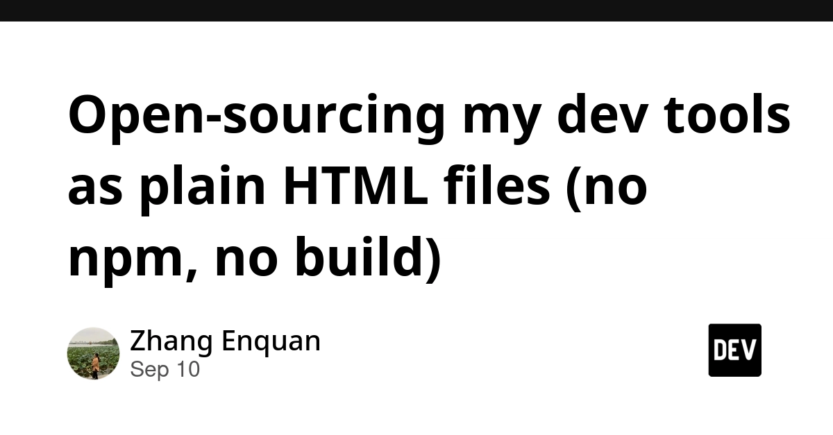 Developer Tools Go Offline: HTML Files Replace npm Packages