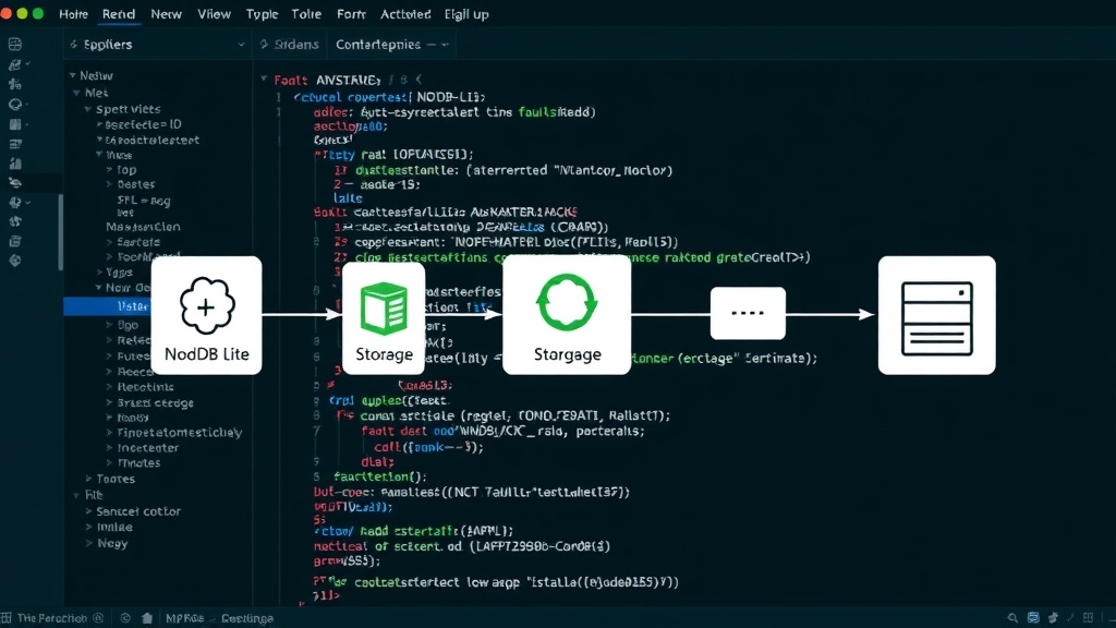 NodeDB-Lite application architecture diagram highlighting storage interactions.