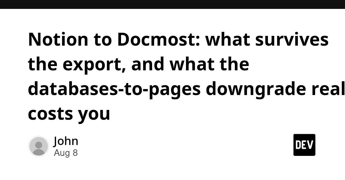 Notion to Docmost: Prose Survives, Databases Don't
