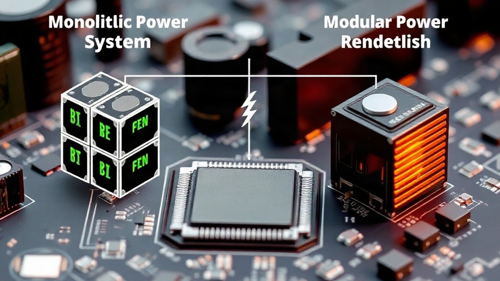 Diagram illustrating a monolithic power system versus a modular, redundant power system for data centers