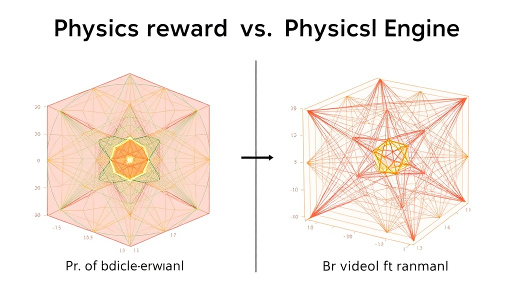 Diagram contrasting AI training with a physics reward versus a built-in physics engine