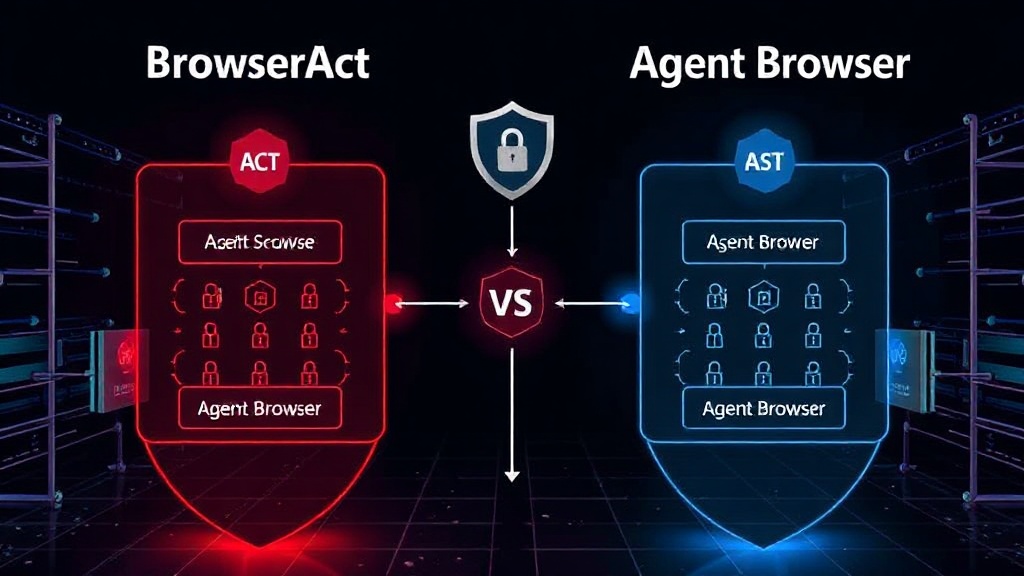 Diagram illustrating the architectural differences between BrowserAct and Agent Browser