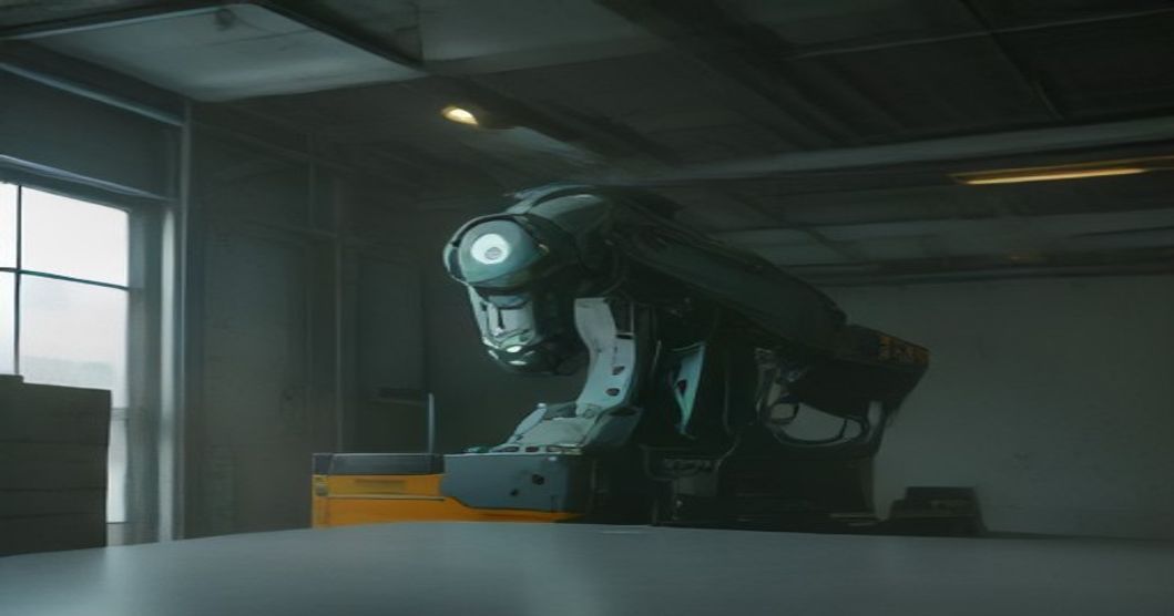 An AI-powered robotic arm precisely sorting recyclable materials on a conveyor belt.