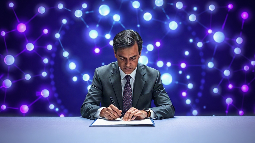 California Governor Gavin Newsom signing the AI executive order with advisors.