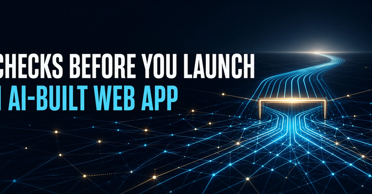 AI-Built Web Apps: 9 Critical Checks Before Launch