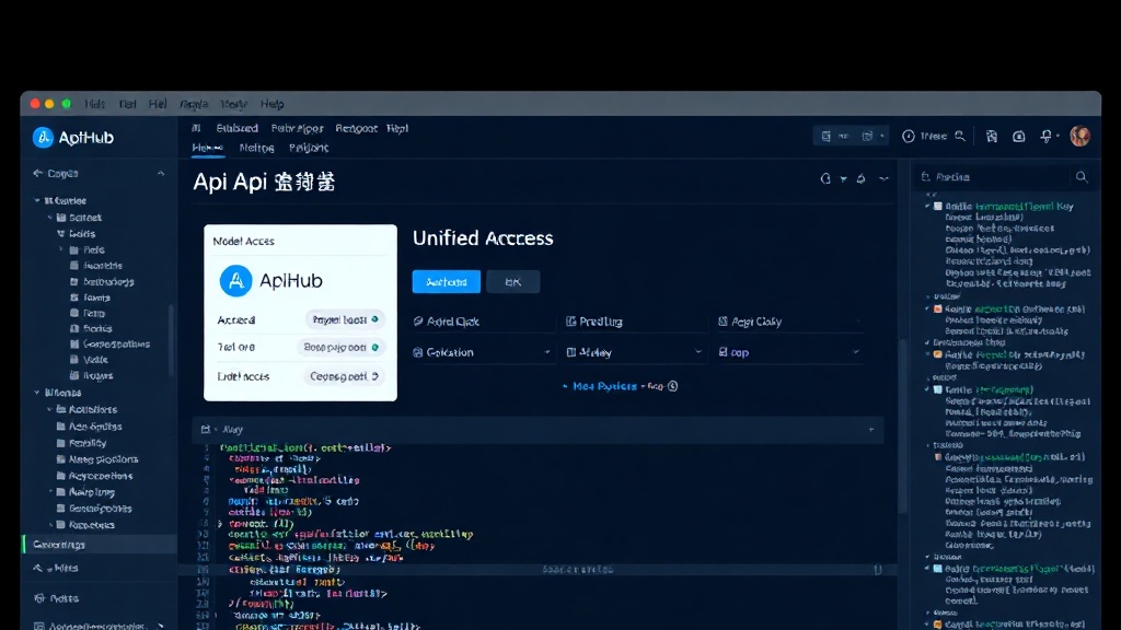 ApiHub dashboard showing unified model access and key management