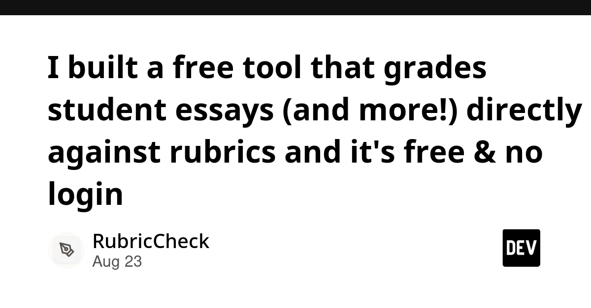 RubricCheck Offers Free AI-Powered Essay Grading Without Login