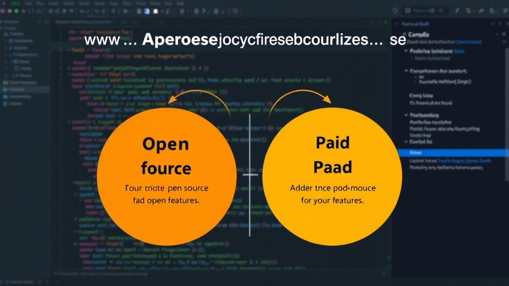 Diagram illustrating the division between open source and paid features in an Open Core model