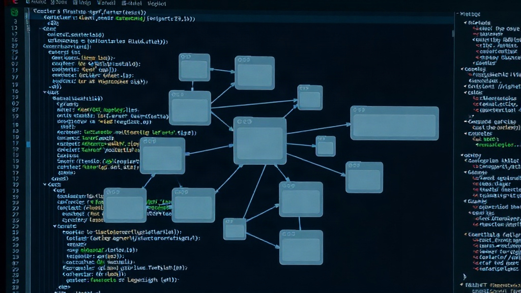 Visualisation of interconnected software components illustrating architectural complexity