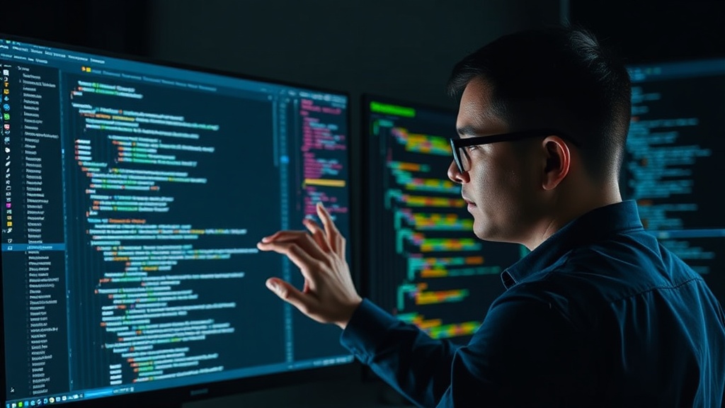 Developer interacting with an AI coding assistant interface