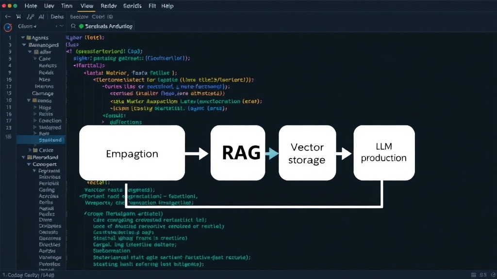 Diagram illustrating the RAG process: data ingestion, embedding, vector storage, retrieval, and LLM generation.