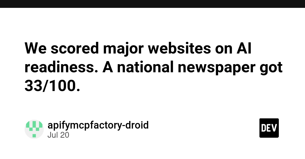 Major Websites Scored on AI Readiness; National Newspaper Scores 33/100