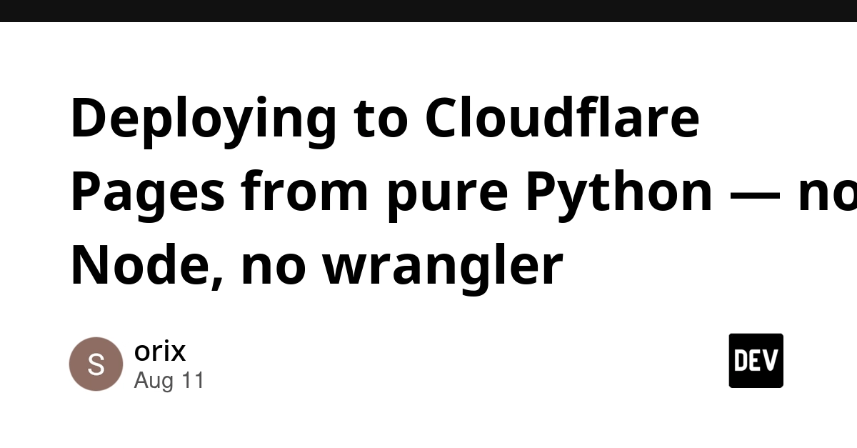 Python-Only Cloudflare Pages Deployments Bypass Node.js